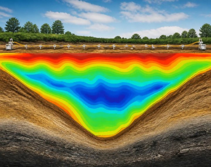 Perfil de resistividad geoeléctrica de acuíferos subterráneos